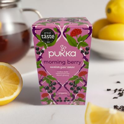 PUKKA MORNING BERRY -  20 Herbal Tea Sachets. Naturally Caffeine Free.