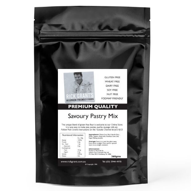 Gluten Free Savoury Pastry Mix - Easy to make, delicious pastry mix. Great for Pies, Sausage Rolls.