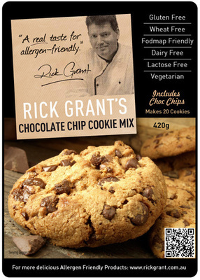 Gluten Free Choc Chip Cookie Mix - Gluten Free and Fodmap Friendly. Makes 20 cookies.