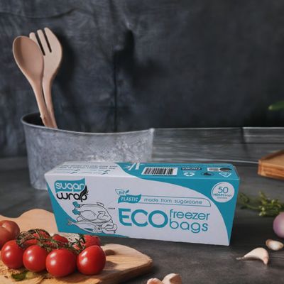 ECO Freezer Bags - Medium Size. Made from Sugarcane.