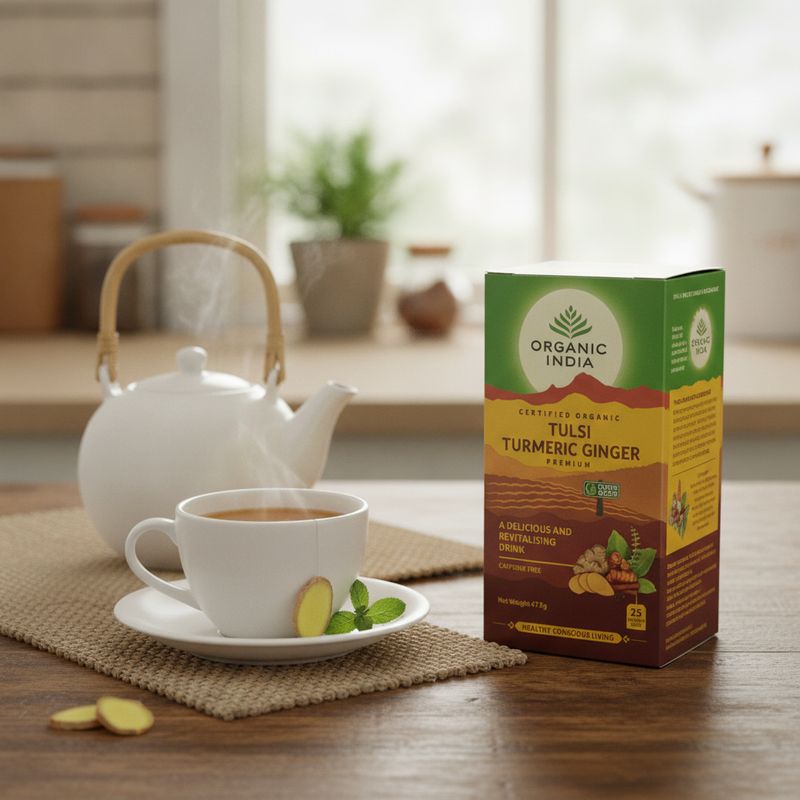 Organic India Tulsi Turmeric Ginger Herbal Tea Organic India Tulsi Turmeric Ginger Herbal Tea