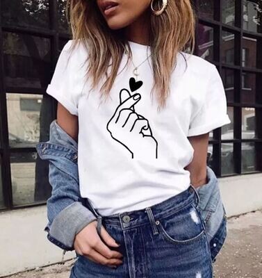 T Shirt Graphic Love Hand