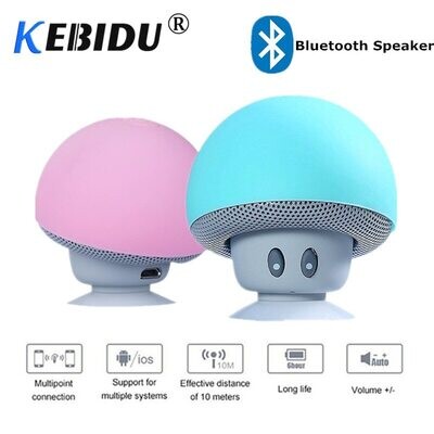 Kebidu New Wireless Bluetooth Mini Speaker Mushroom Waterproof Silicon Suction Handfree Holder Music Player for Iphone Android