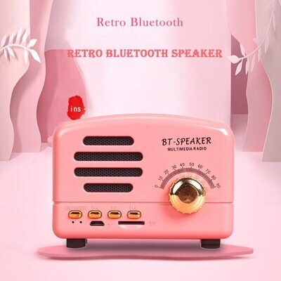 Portable Retro Bluetooth Speaker Wireless Bass Column Indoor Outdoor USB Speakers Support TF Card Subwoofer Loudspeaker Can Call