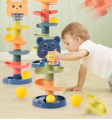 rolling ball pile tower early education educational toy rotating track educational baby toy gift