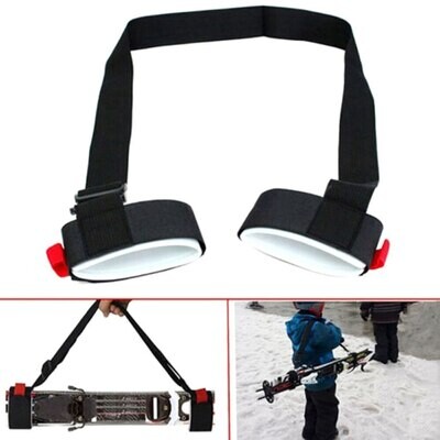Hot Skiing Pole Shoulder Hand Carrier Lash Handle Straps Adjustable Buck Hook Loop Protecting Black Nylon Ski Handle Strap Bags