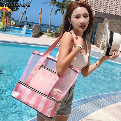 Travel Duffel Bag With Shoe Compartment Dry Wet Separation Layer For Women Pool Beach Pouch