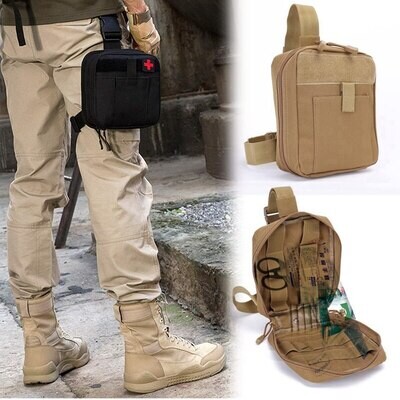 Medical Drop Leg IFAK MOLLE First Aid Kit Thigh Bags for Outdoors Camping Hiking