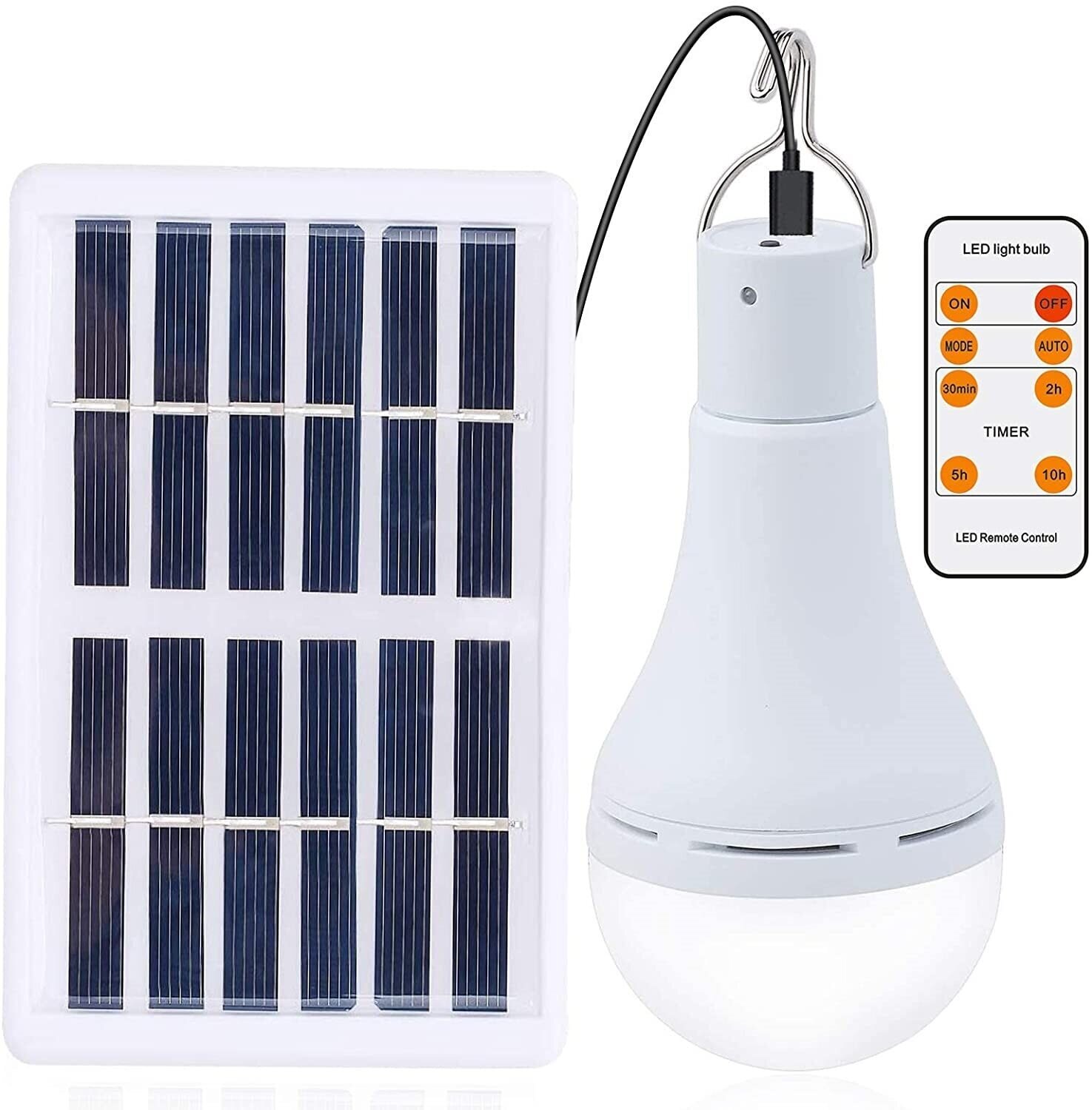 Solar Light Bulb For Chicken Coop Led USB Remote Timer Sensor