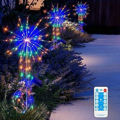 Solar Power Outdoor Dandelion Fireworks Lamp Flash String Xmas Lights for Garden Lawn Landscape