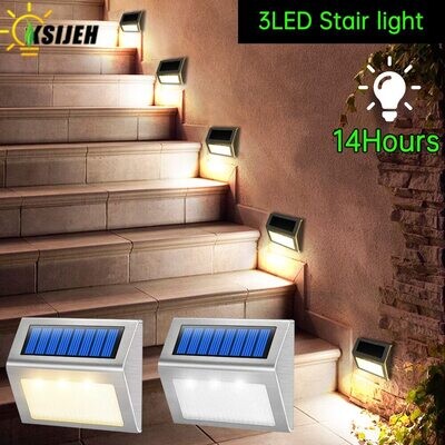 Solar Path Stair Light Waterproof 3 LED Solar Deck Lights Balcony Garden Yard Fence Solar Lights