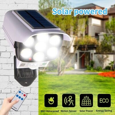 Solar Lights Motion Sensor Dummy Camera 77 LEDs Spotlight Waterproof Wall Street Lamp for Home Yard Solar Garden Light