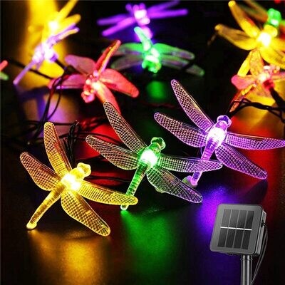 Solar String Lights Dragonfly Light Outdoor Solar Garden Lights 50 LED Indoor Outdoor Decorative Garden Yard Decoration