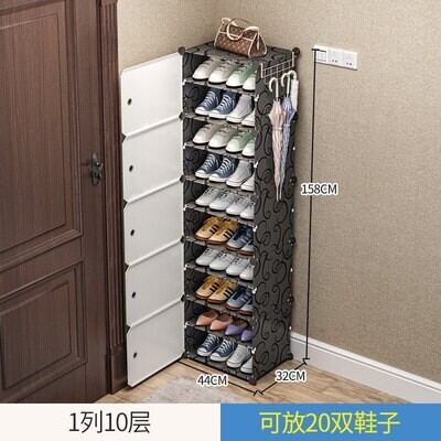 Quality ABS Shoes Rack Shelf Storage Cabinet Portable 8 and 10 Layer Dustproof Economical College Dormitory Bedroom Space-Saving