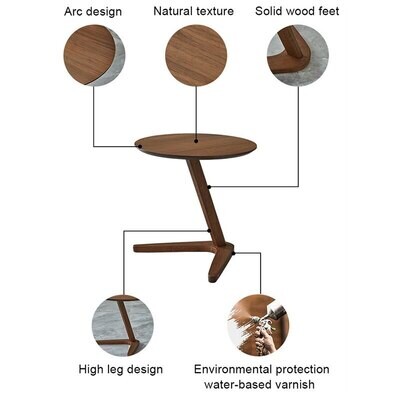 Home Side Table Furniture Round Table for Living Room Movable Round Coffee Table Design End Table Sofaside Wooden Small Desk