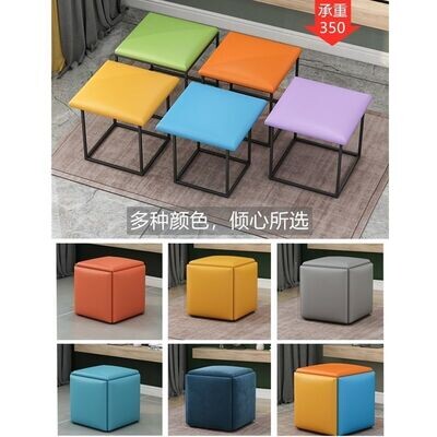 Home Rubik's Cube Combination Fold Stool Iron 5 In 1 Sofa Stool Living Room Furniture Multifunctional Storage Stools Chair
