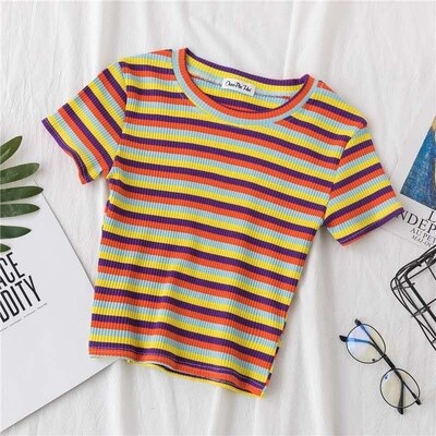 Rainbow striped tshirts