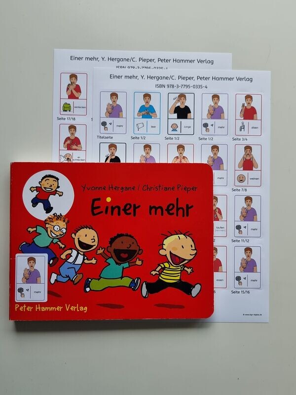 Einer mehr: Gebärdenaufkleber