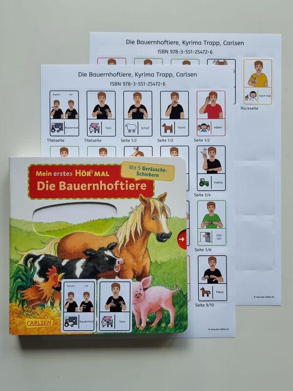 Die Bauernhoftiere: Gebärdenaufkleber Die Bauernhoftiere: Gebärdenaufkleber