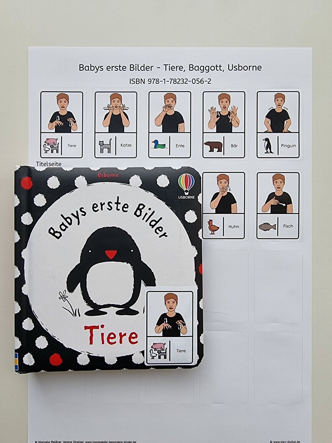 Babys erste Bilder - Tiere: Gebärdenaufkleber