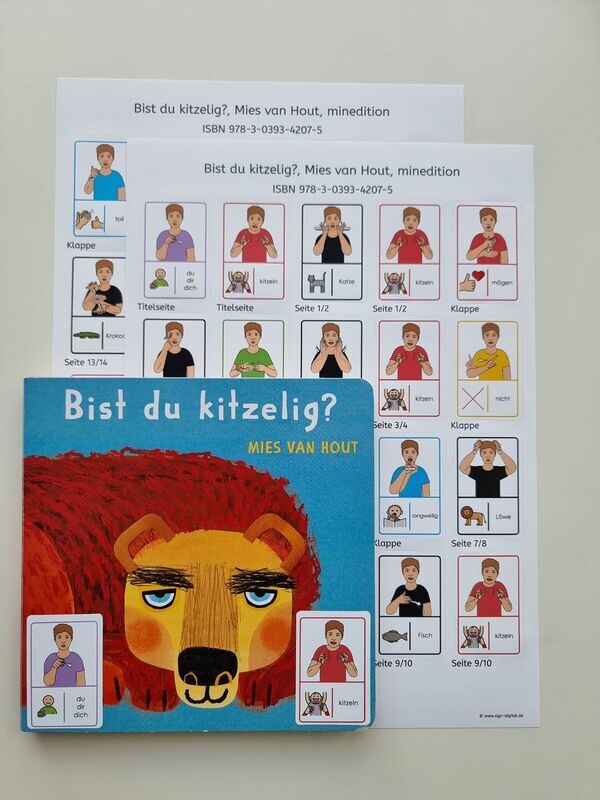 Bist du kitzelig: Gebärdenaufkleber Bist du kitzelig: Gebärdenaufkleber