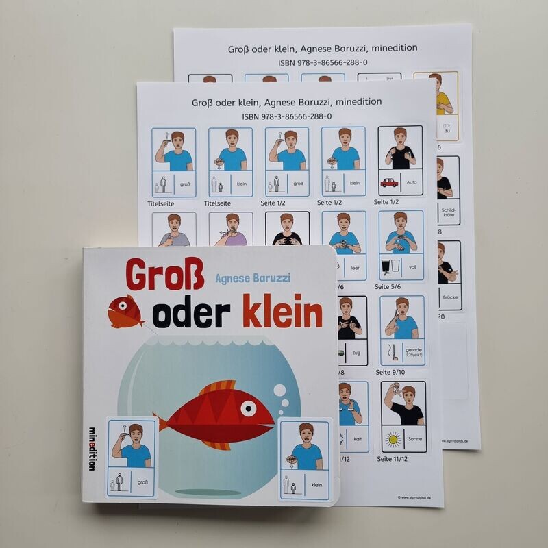 Groß oder klein: Gebärdenaufkleber Groß oder klein: Gebärdenaufkleber