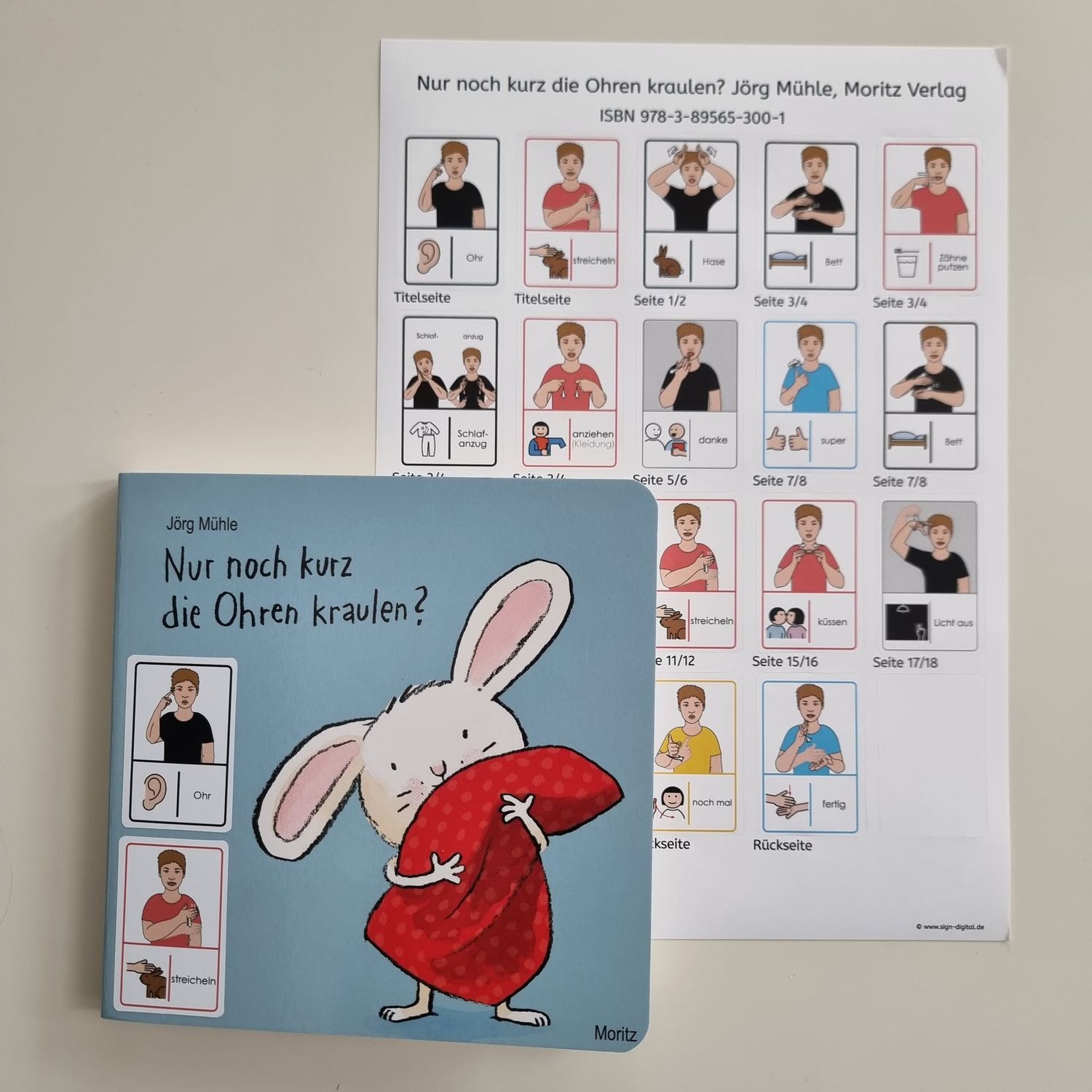 Nur noch kurz die Ohren kraulen: Gebärdenaufkleber