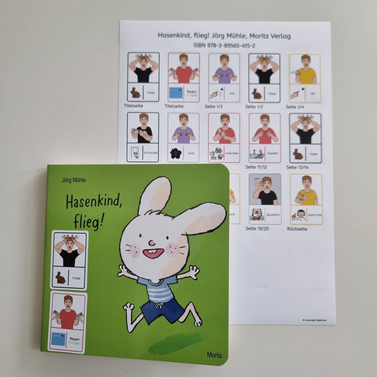 Hasenkind, flieg!: Gebärdenaufkleber