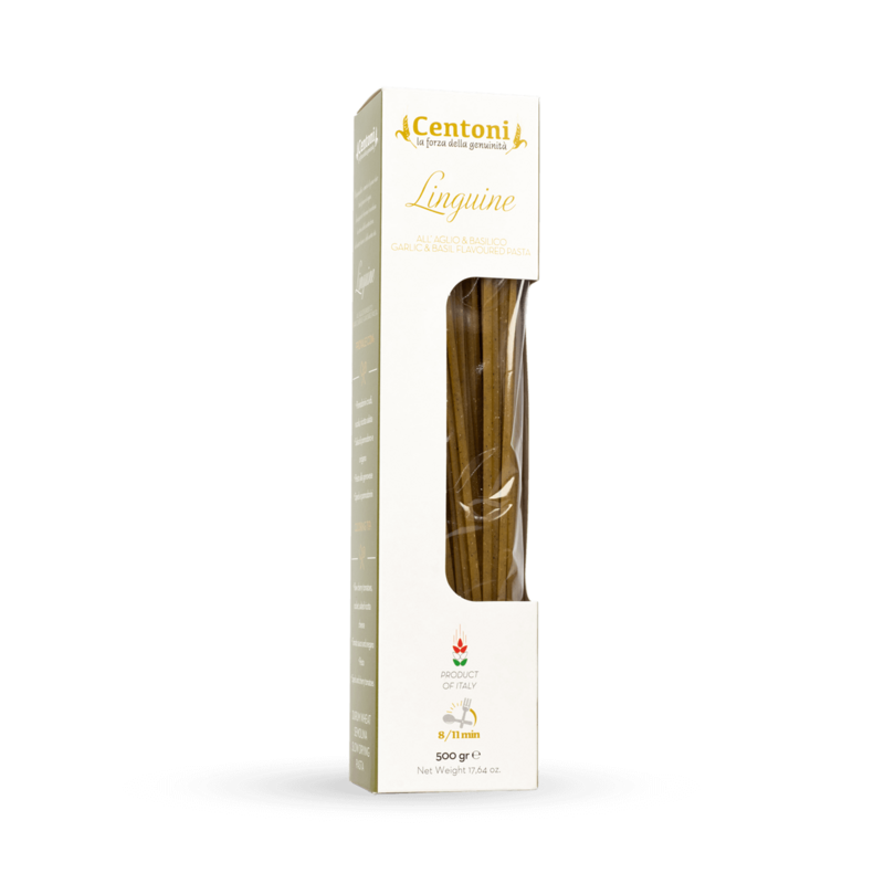 Linguine Knoblauch/Basilikum-Aroma Pasta "Centoni" 500gr