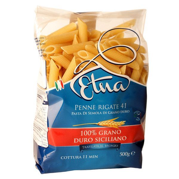 Penne Rigate 41 "Etna" trafilati al bronzo 100% italienisches Hartweizengrieß aus Sizilien 500gr