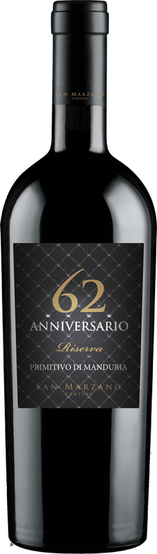 Anniversario 62 Primitivo di Manduria DOP Riserva Anniversario 62 Primitivo di Manduria DOP Riserva "San Marzano" 0,75l