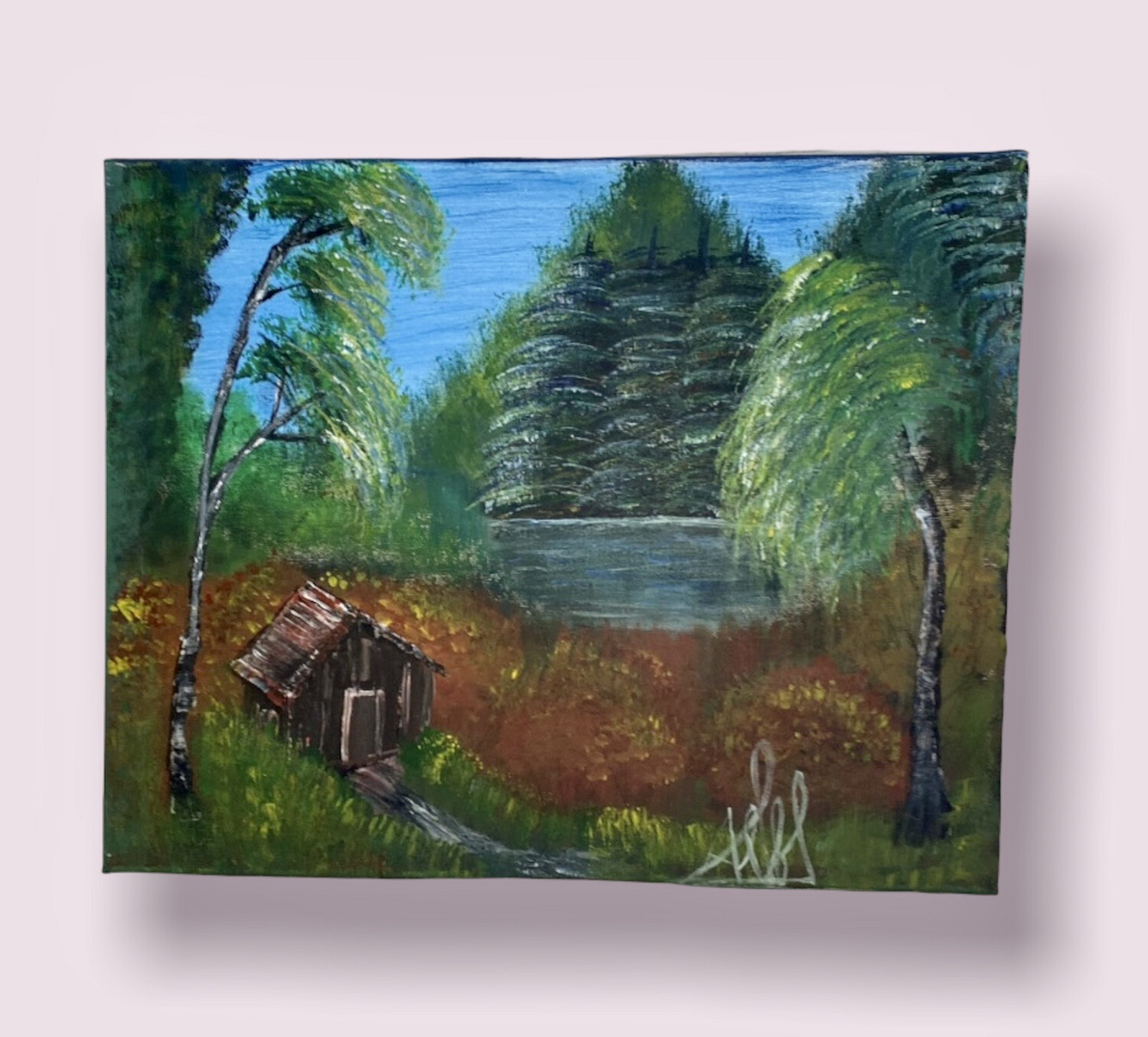 Beautiful Acrylic Painting Old Cabinet