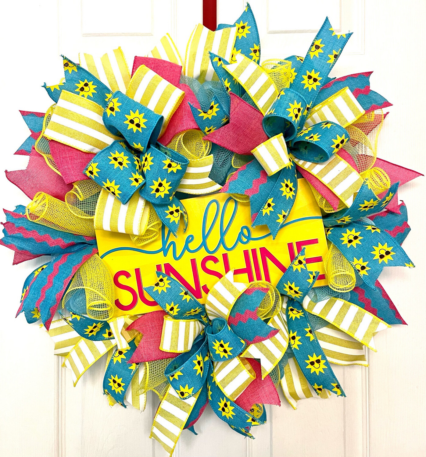 “Hello sunshine” Summer Wreath, Welcome Wreath