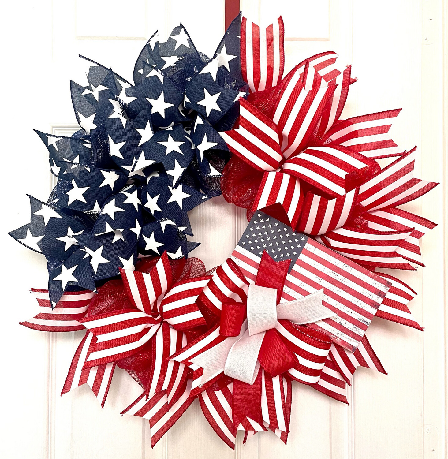 Patriotic Flag Wreath, American Flag Wreath