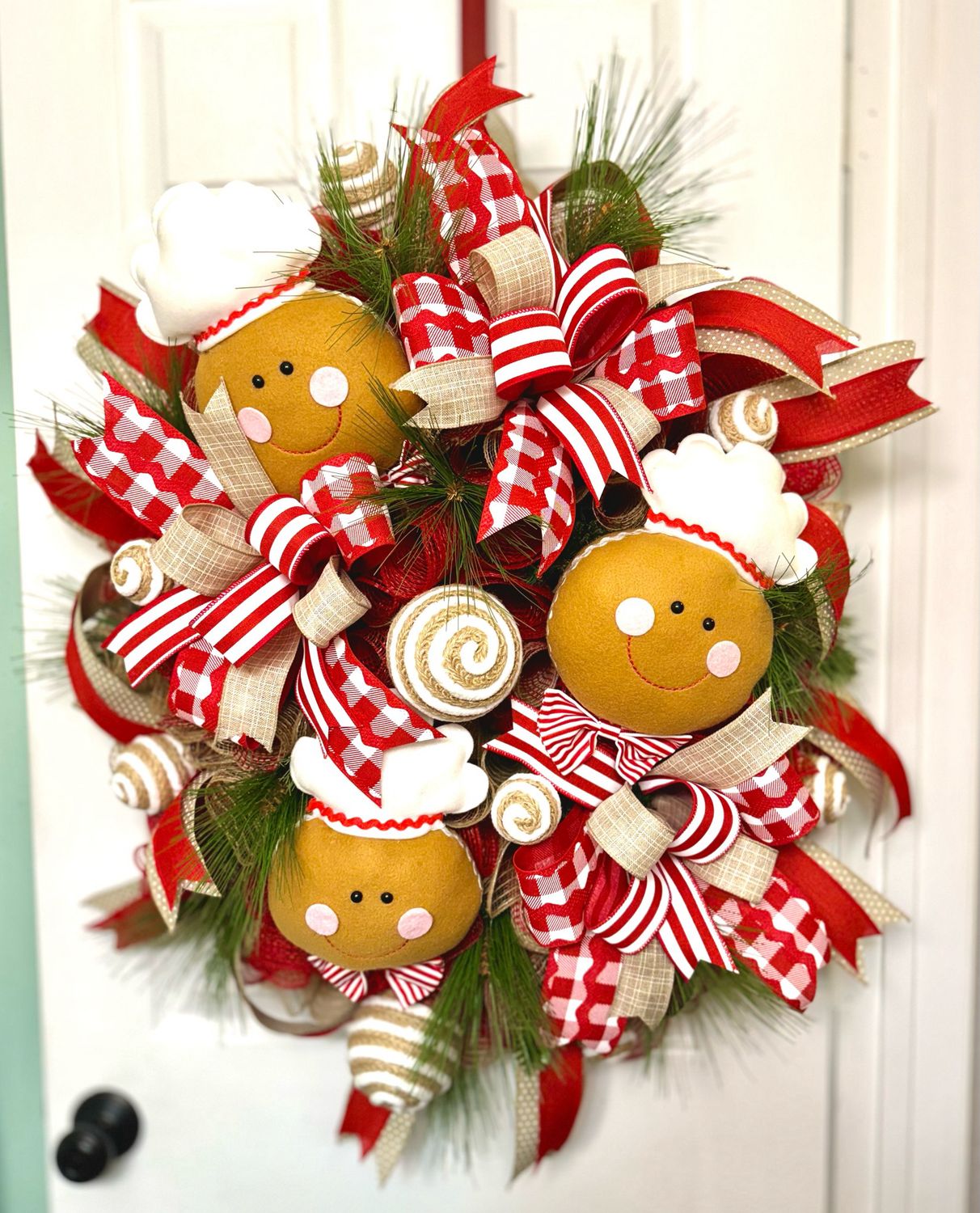 Adorable Gingerbread Wreath, Candy Wreath, Holiday Decor