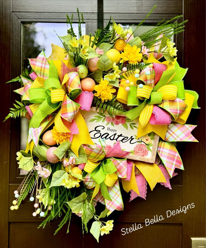Happy Easter Wreath, Easter Decor