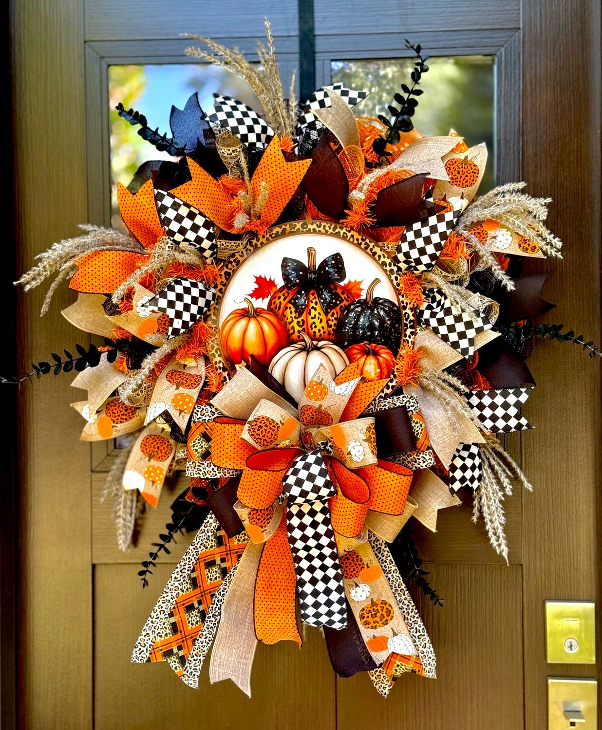 Fall Pumpkin Wreath, Halloween Wreath