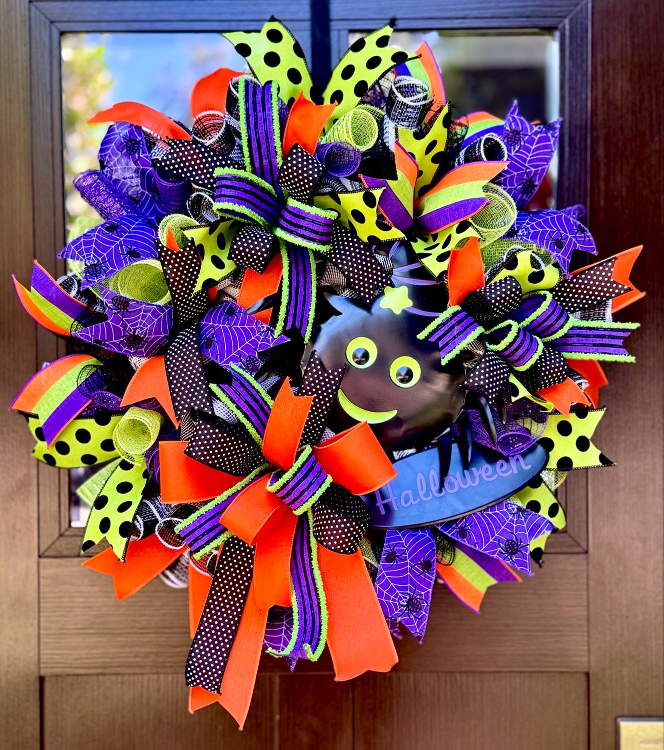 Funky Spider Halloween Wreath