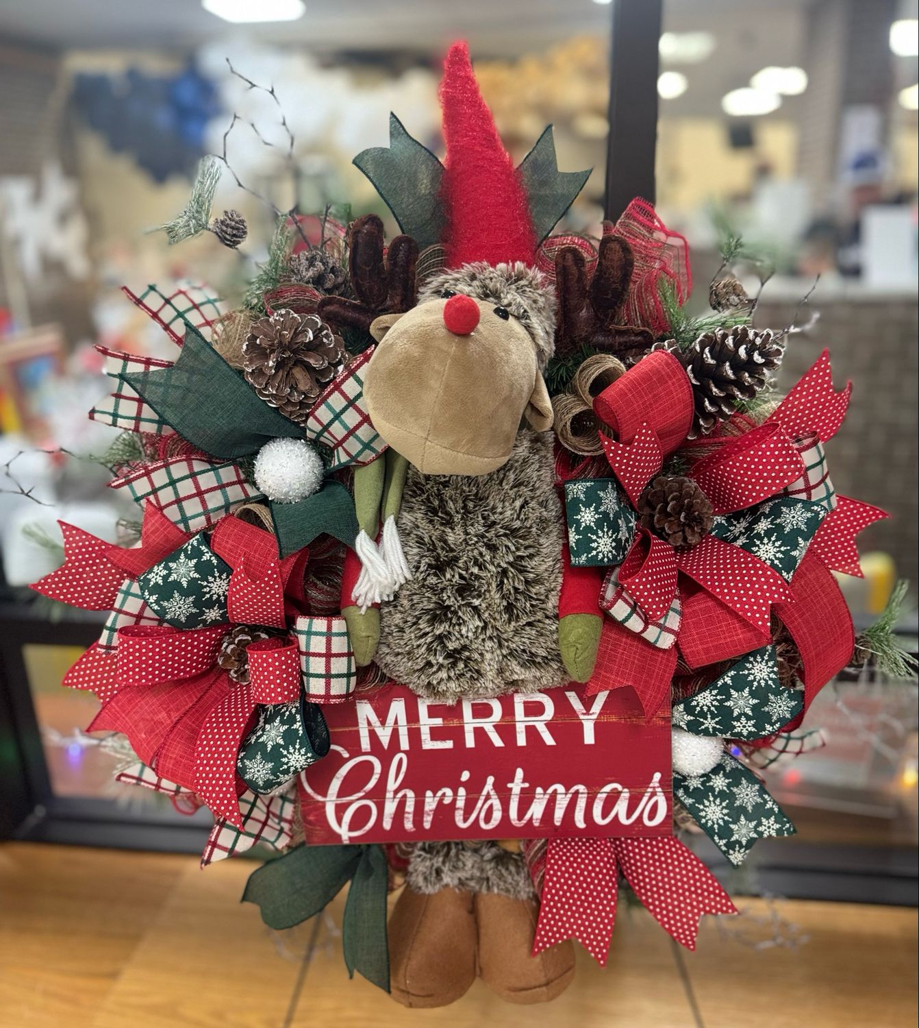 Traditional Christmas Reindeer wreath