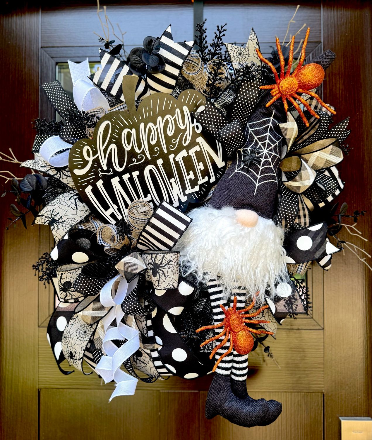 October decor, Halloween Gnome Wreath