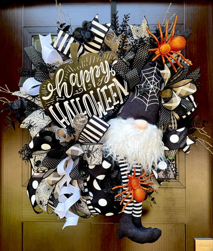 October decor, Halloween Gnome Wreath October decor, Halloween Gnome Wreath