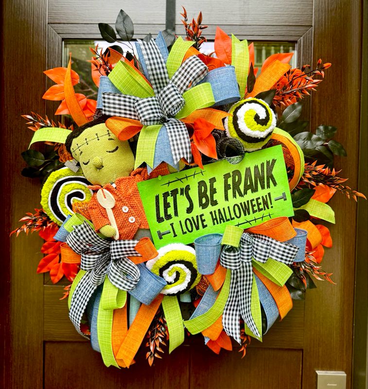 Funky Frankenstein Halloween Wreath