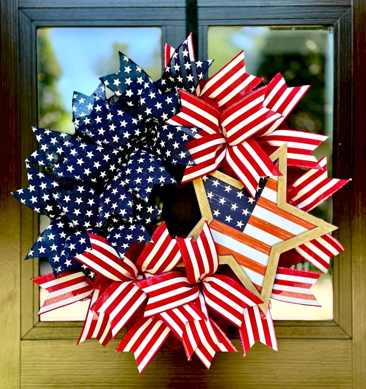 Star And Stripes American Flag Wreath