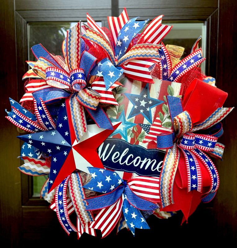 Stars And Stripes Patriotic Wreath