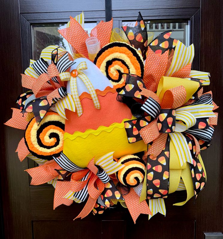 Candy Corn Halloween Wreath