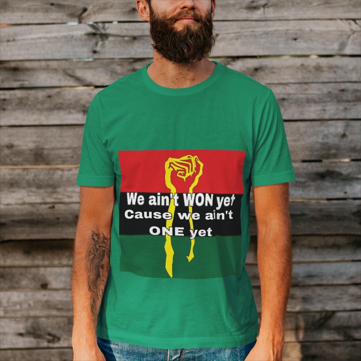 &quot;We ain&#39;t WON yet cause we ain&#39;t ONE yet&quot; Short Sleeve T-Shirt