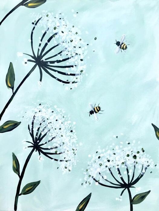 3/18 - Queen&#39;s Lace Bees Easel Event
EVENT LOCATION: Brush &amp; Blush Studio
EVENT DATE &amp; TIME: Saturday, March 18th at 7:00pm