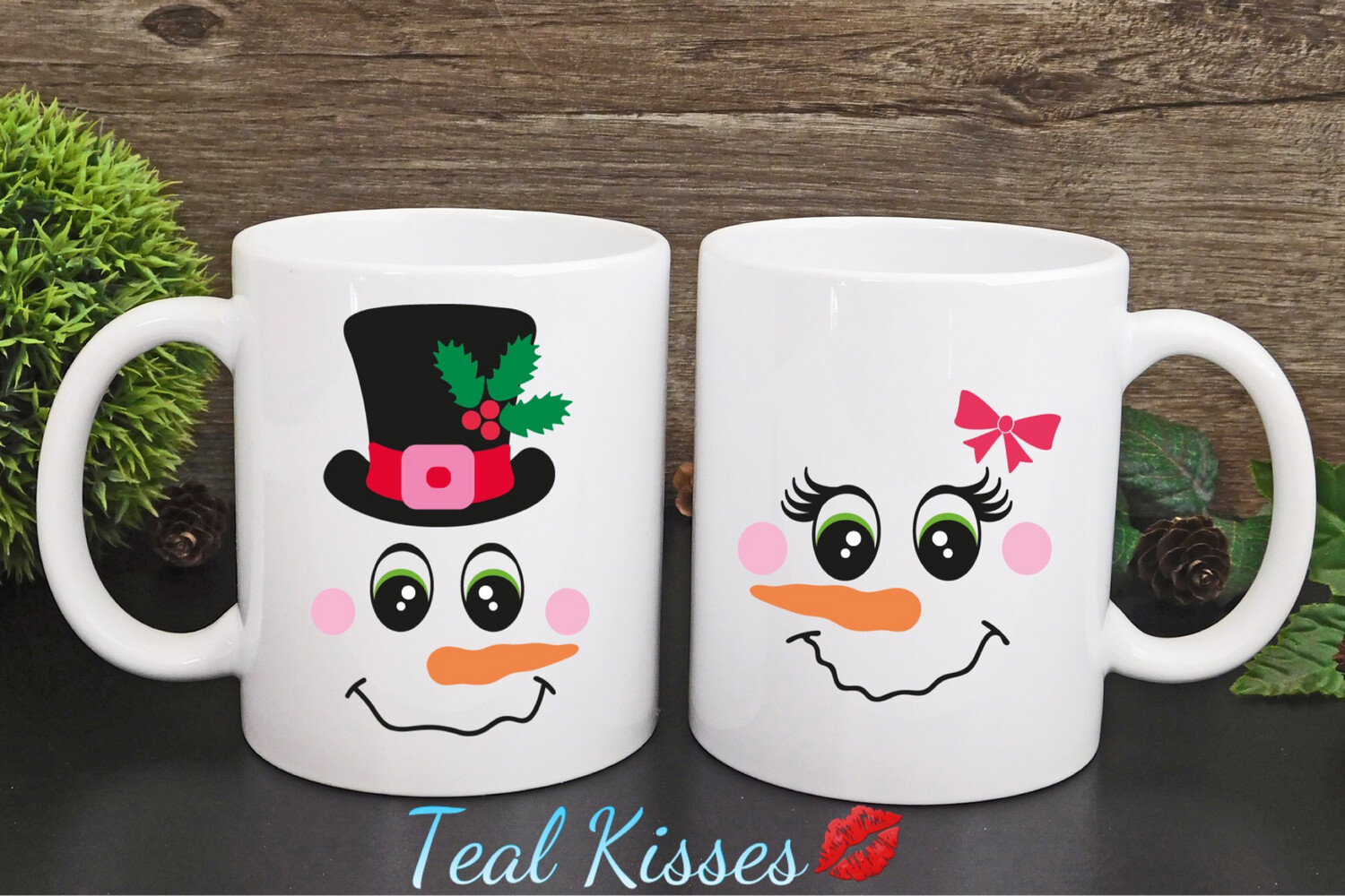 Snow Couple Mug Set  Add Your Names