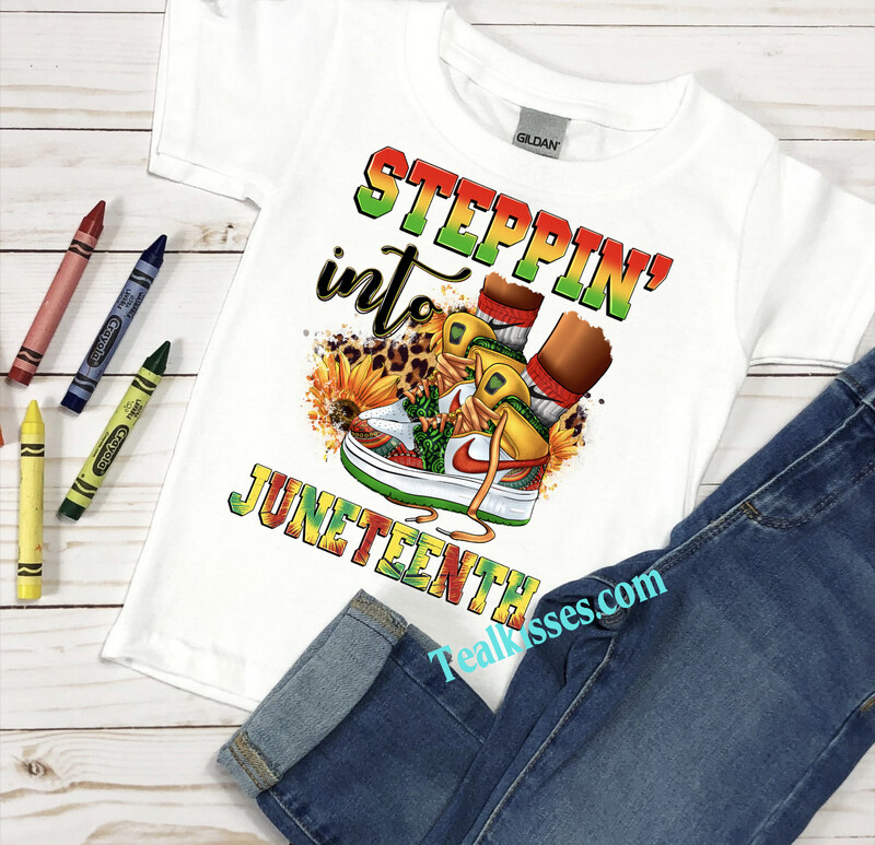 Stepping Into Juneteenth Girls Youth Tee