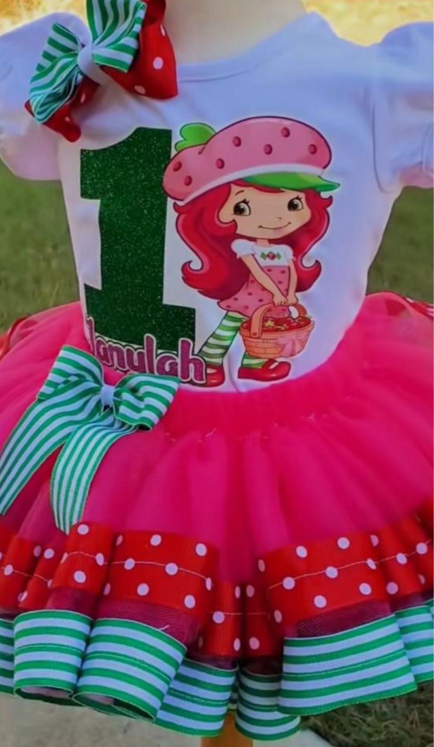 Strawberry Birthday Bow And Sock Set